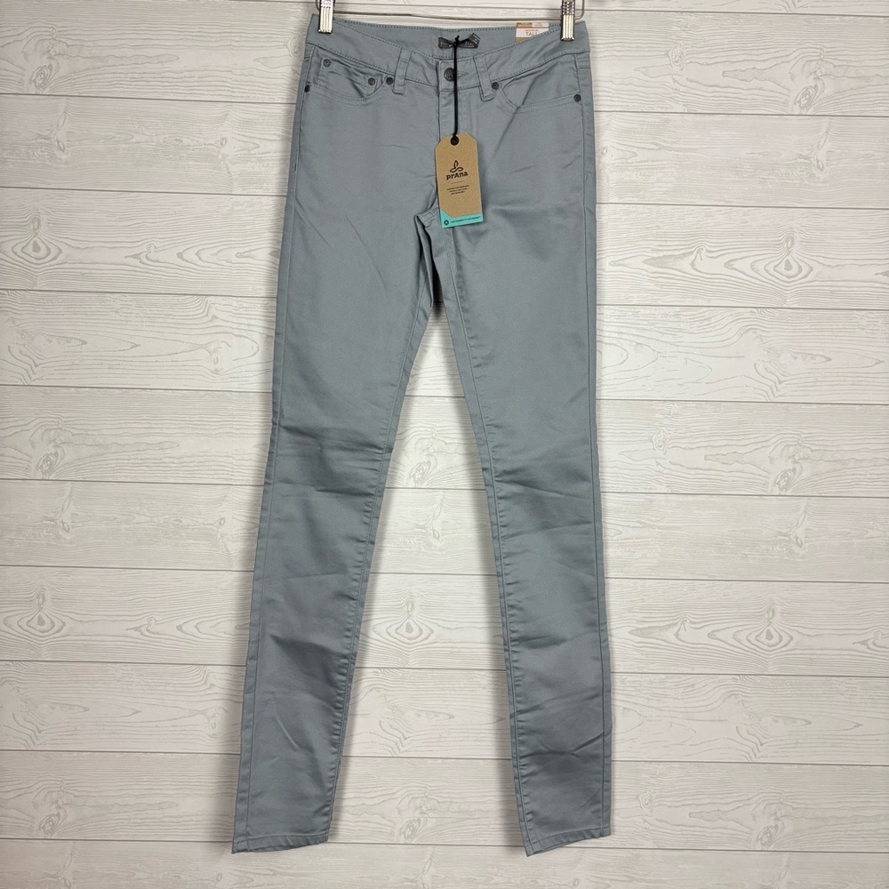 NWT PRANA KAYLA SKINNY JEAN AGAVE GRAY JEANS TALL INSEAM SIZE 0 $89